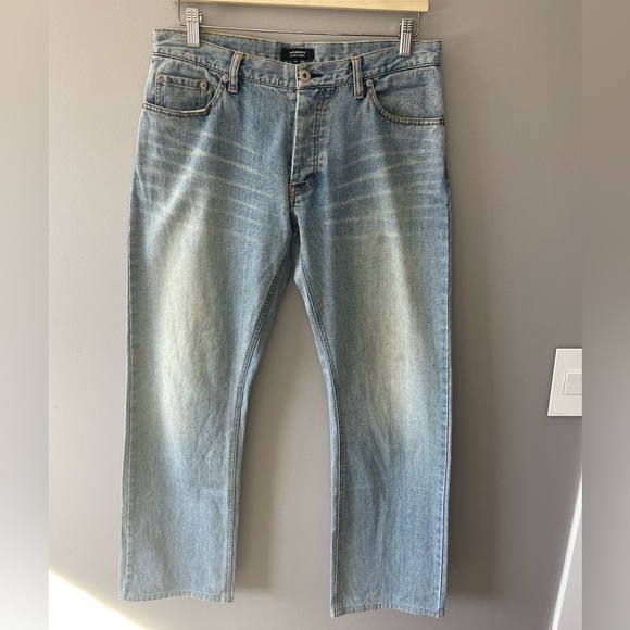 [32/30] Burberry Black Label Men’s Light Wash Straight Leg Designer Denim Jeans - Picture 7 of 15